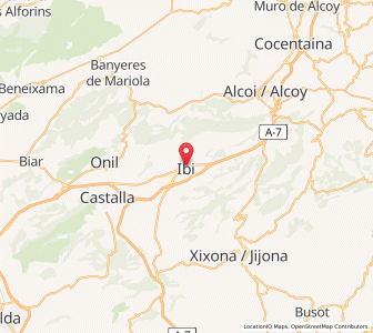 Map of Ibi, Valencia