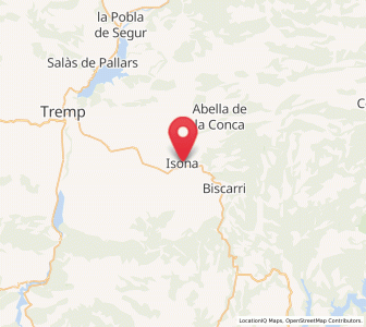 Map of Isona, Catalonia