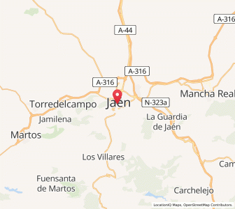 Map of Jaén, Andalusia