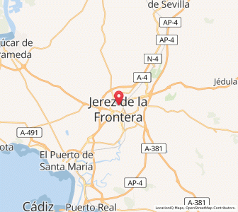 Map of Jerez de la Frontera, Andalusia
