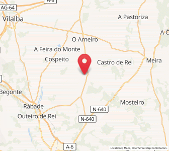 Map of Justás, Galicia