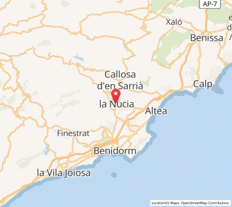 Map of la Nucia, Valencia