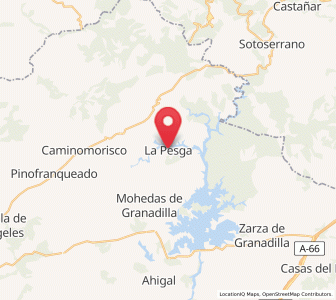 Map of La Pesga, Extremadura