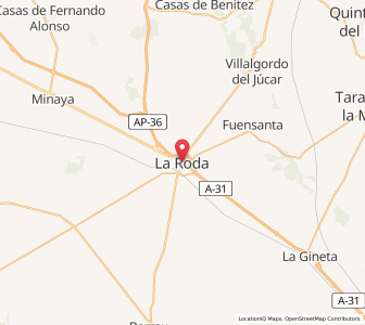 Map of La Roda, Castille-La Mancha