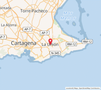 Map of La Unión, Murcia