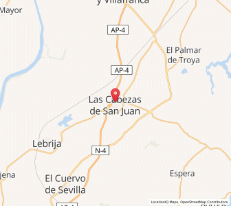 Map of Las Cabezas de San Juan, Andalusia