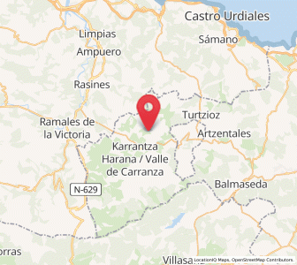 Map of Las Llamas, Basque Country