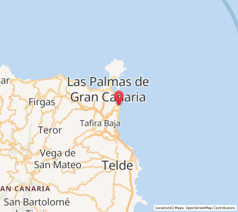 Map of Las Palmas de Gran Canaria, Canary Islands