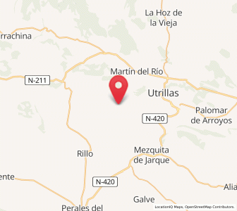 Map of Las Parras de Martín, Aragon