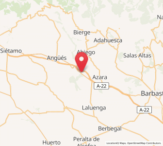 Map of Lascellas, Aragon