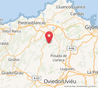 Map of Lavares, Asturias