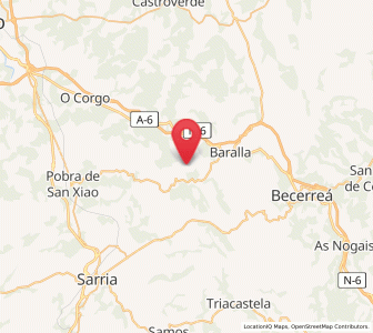 Map of Lebrujo, Galicia