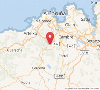 Map of Ledoño, Galicia