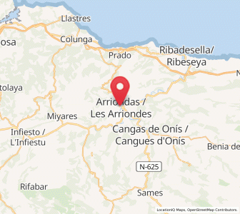 Map of Les Arriondes, Asturias