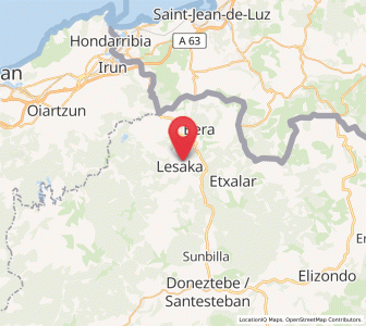 Map of Lesaka, Navarre