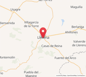 Map of Llerena, Extremadura