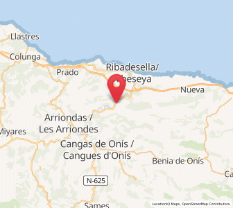Map of Llordón, Asturias