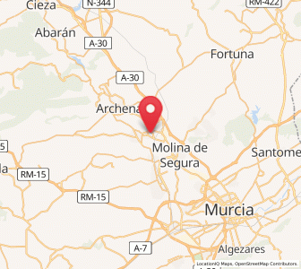 Map of Lorquí, Murcia