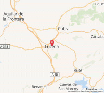 Map of Lucena, Andalusia