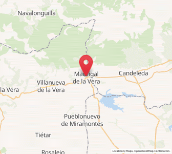 Map of Madrigal de la Vera, Extremadura