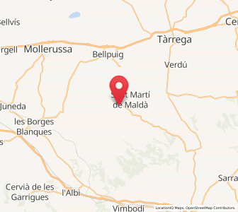 Map of Maldà, Catalonia