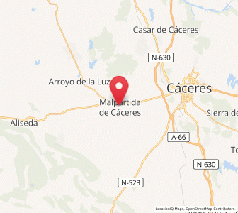 Map of Malpartida de Cáceres, Extremadura
