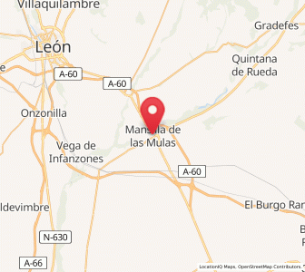 Map of Mansilla de las Mulas, Castille and León
