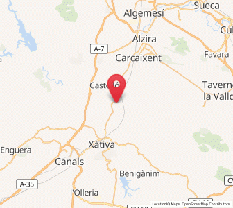 Map of Manuel, Valencia