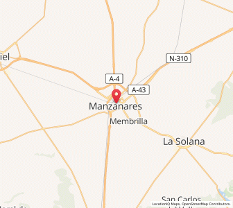 Map of Manzanares, Castille-La Mancha