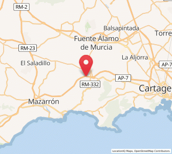 Map of Mayordomos de Abajo, Murcia