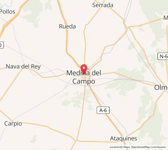 Map of Medina del Campo, Castille and León