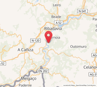 Map of Meréns, Galicia