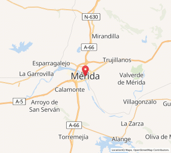 Map of Mérida, Extremadura