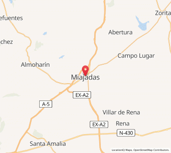 Map of Miajadas, Extremadura