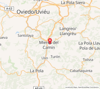 Map of Mieres, Asturias