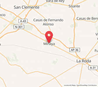 Map of Minaya, Castille-La Mancha