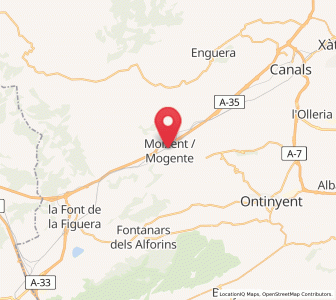 Map of Mogente, Valencia