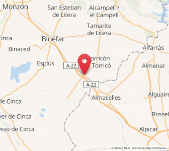 Map of Molinot de Tamarit, Aragon