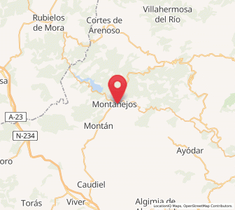 Map of Montanejos, Valencia