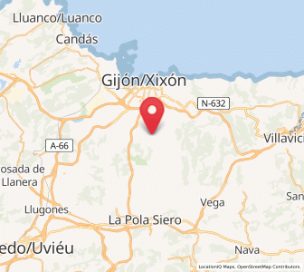 Map of Monte de Huerces, Asturias