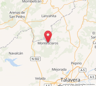 Map of Montesclaros, Castille-La Mancha