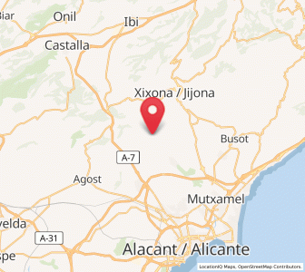Map of Montnegre, Valencia