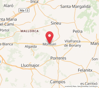 Map of Montuïri, Balearic Islands