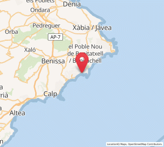 Map of Moraira, Valencia
