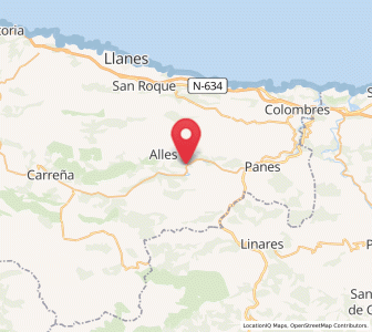 Map of Niserias, Asturias