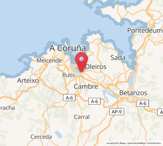Map of O Temple, Galicia