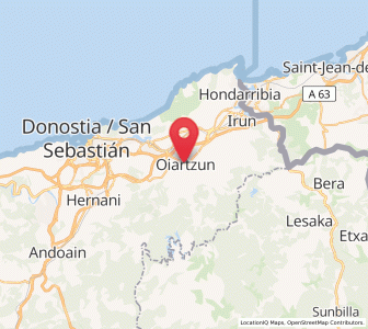Map of Oiartzun, Basque Country