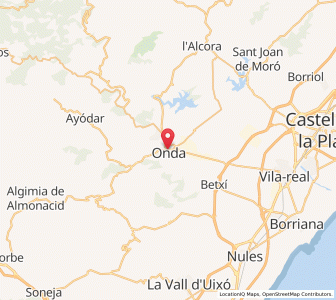 Map of Onda, Valencia