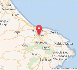 Map of Ondara, Valencia