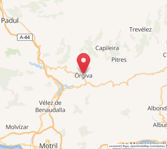Map of Órgiva, Andalusia